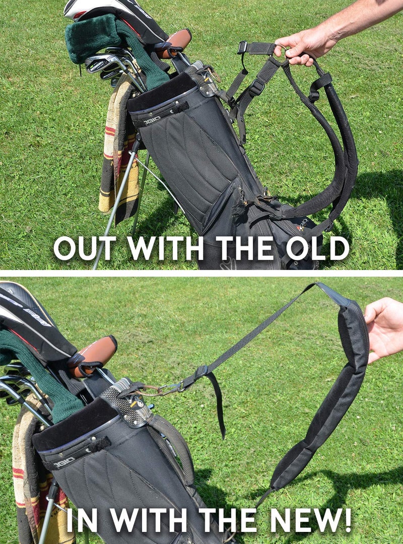 Intech حقيبة جولف إنتيك القابلة للتعديل برباط كتف مبطن، سوداء - Image 2